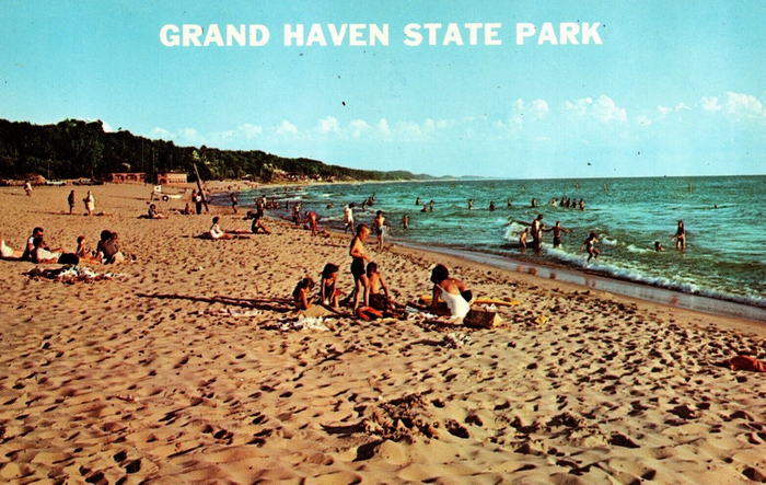 Grand Haven State Park - OLD POSTCARD (newer photo)